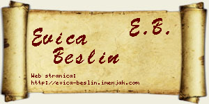 Evica Bešlin vizit kartica